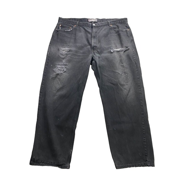 Levis 550 Mens Relaxed Fit Denim Jeans Distressed 46x30 (msrd 45x30) Straight - Picture 1 of 15